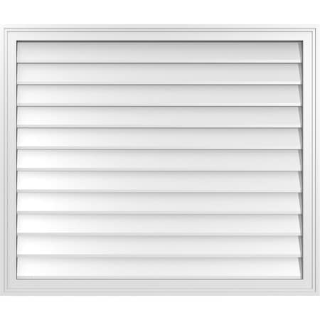 Ekena Millwork Vertical Surface Mount PVC Gable Vnt: Non-Functional, w/2"W x 1-1/2"H, Brickmould Frame, 40"W x 34"H GVPVE40X3402SN